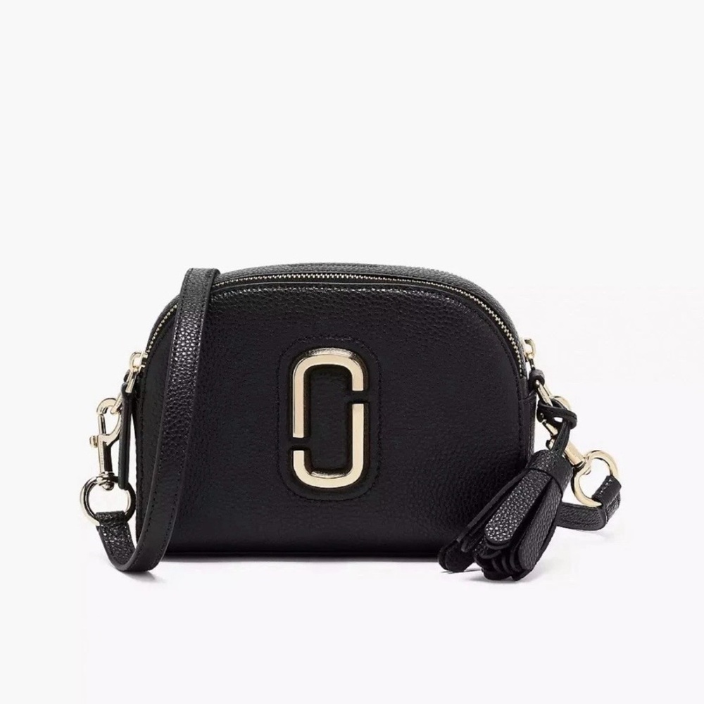 Marc Jacobs The Pebble Shutter Crossbody Dual Top Zipper Black